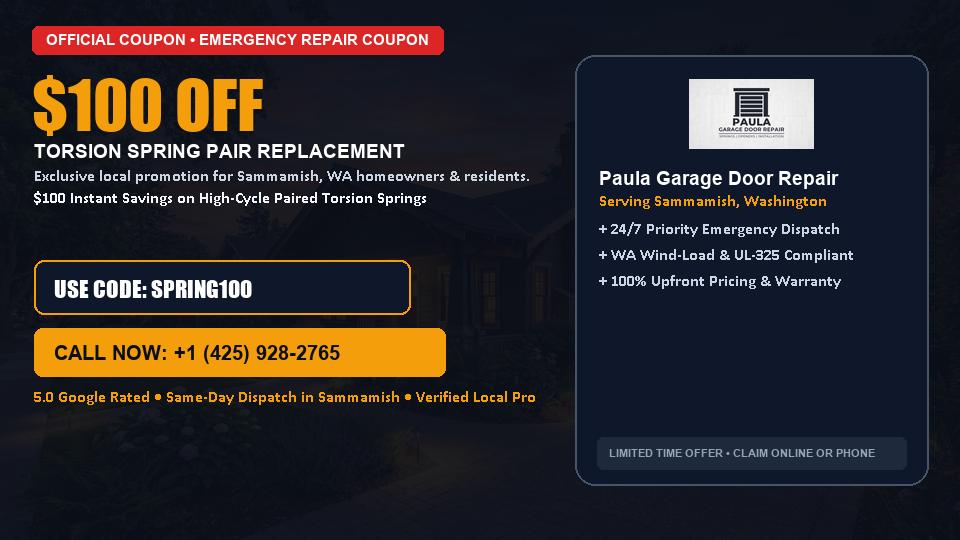 Paula Garage Door Repair $100 OFF Dual Torsion Spring Replacement